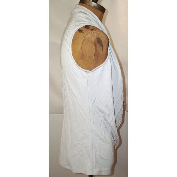 NWT New Designer Josie Natori Top Blouse Light Gray Womens S Cowl Sleeveless - Picture 3 of 5